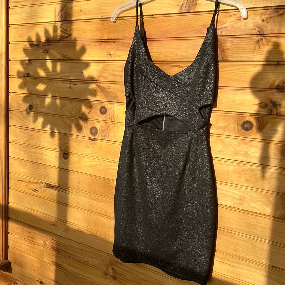 Silvery glitter dress